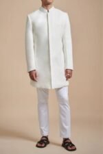 White Jodhpuri Achkan Set
