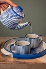 Blue & White Ceramic Tea Pot Set