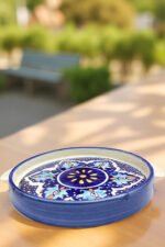 Handcrafted Blue Pottery Tea Set – Premium Ceramic Kettle, Cups & Tray - Image 4