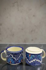 Handcrafted Blue Pottery Tea Set – Premium Ceramic Kettle, Cups & Tray - Image 3