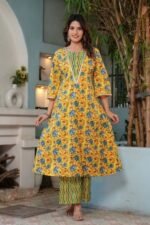 Yellow Anarkali Kurta Plazzo Set