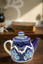 Handcrafted Blue Pottery Tea Set – Premium Ceramic Kettle, Cups & Tray - Image 2