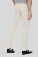 Cream Cotton Linen Formal Trouser For Men - Image 3