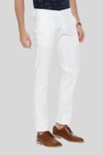 White Cotton Linen Trouser For Men - Image 2