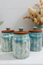 Blue Pottery Jar Stylish Storage