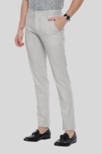 Light Grey Cotton Linen Formal Trouser For Men - Image 2
