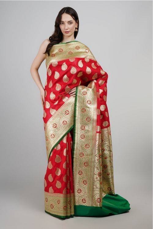Red Banarasi Silk Saree