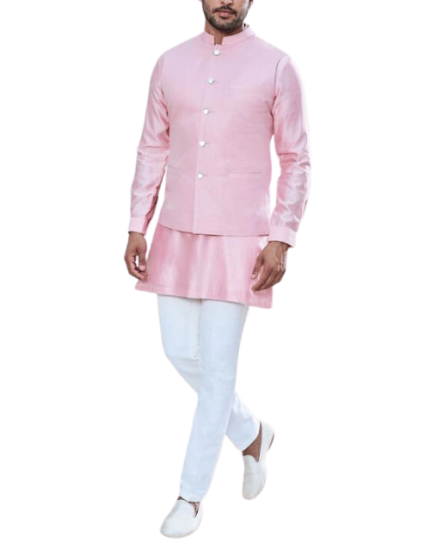 Rose Pink Nehru Jacket