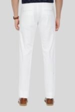 White Cotton Linen Trouser For Men - Image 3