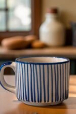 Hand-Painted Blue and White Ceramic Tea Pot Set with Tray – Traditional Blue Pottery Elegance - Image 3