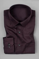 Men Eggplant Cotton Shirt