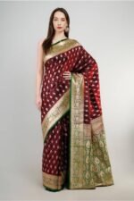 Maroon Banarasi Saree