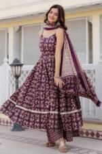 Purple Anarkali Kurta Set