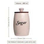 Handcrafted Ceramic Container Set For Tea, Coffee, and Sugar Kitchen Containers Set of 3 with Wooden Lids - Image 5