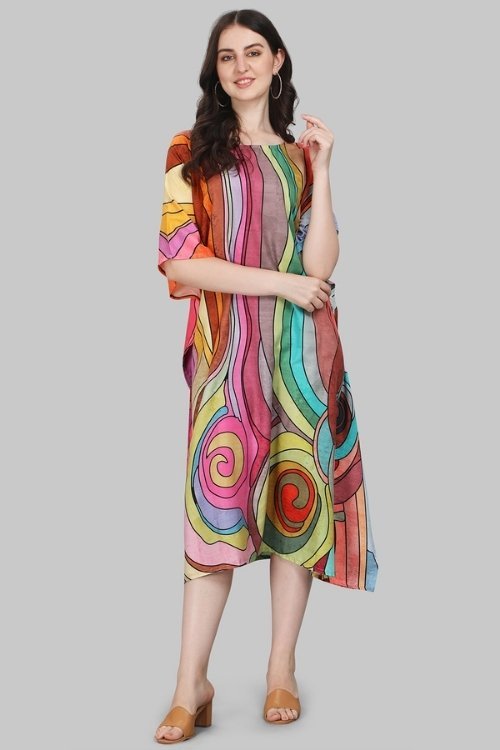 Digital Print Short Kaftan Kurti