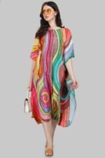Stylish Kaftan Short Kurti with Digital Print Trendy Look - Image 2