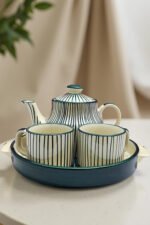 Ceramic Tea Kettle Set with Tray