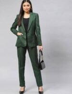 Olive Green 2 Piece Suit For Women