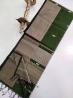 Mehendi Green Maheshwari Silk Cotton Saree