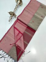 Gray Maheshwari Silk Cotton Saree