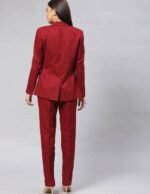 Red 2-Piece Coat Pant for Women - Image 2