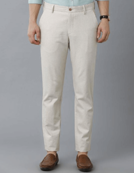White Casual Mid-Rise Trousers