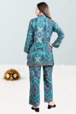 Blue Foil-Print Co-ord Set for Women – Elegant & Versatile - Image 3