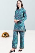 Blue Foil-Print Co-ord Set for Women – Elegant & Versatile - Image 2
