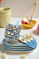 Soup Bowl Set of 4 with Tray & Spoon