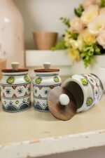 Ceramic Pickle Set with Wooden Lid