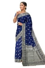 navy blue banarasi saree
