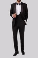 classic black three-piece suit