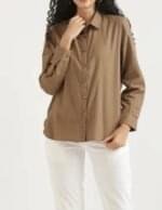 Brown Linen Shirt for Women